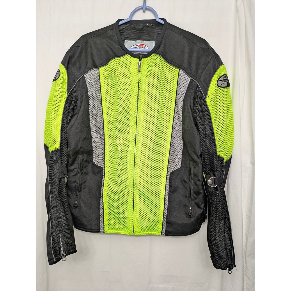 Joe Rocket Phoenix Ion Mesh Motorcycle Jacket Neon Yellow Black Mens Large